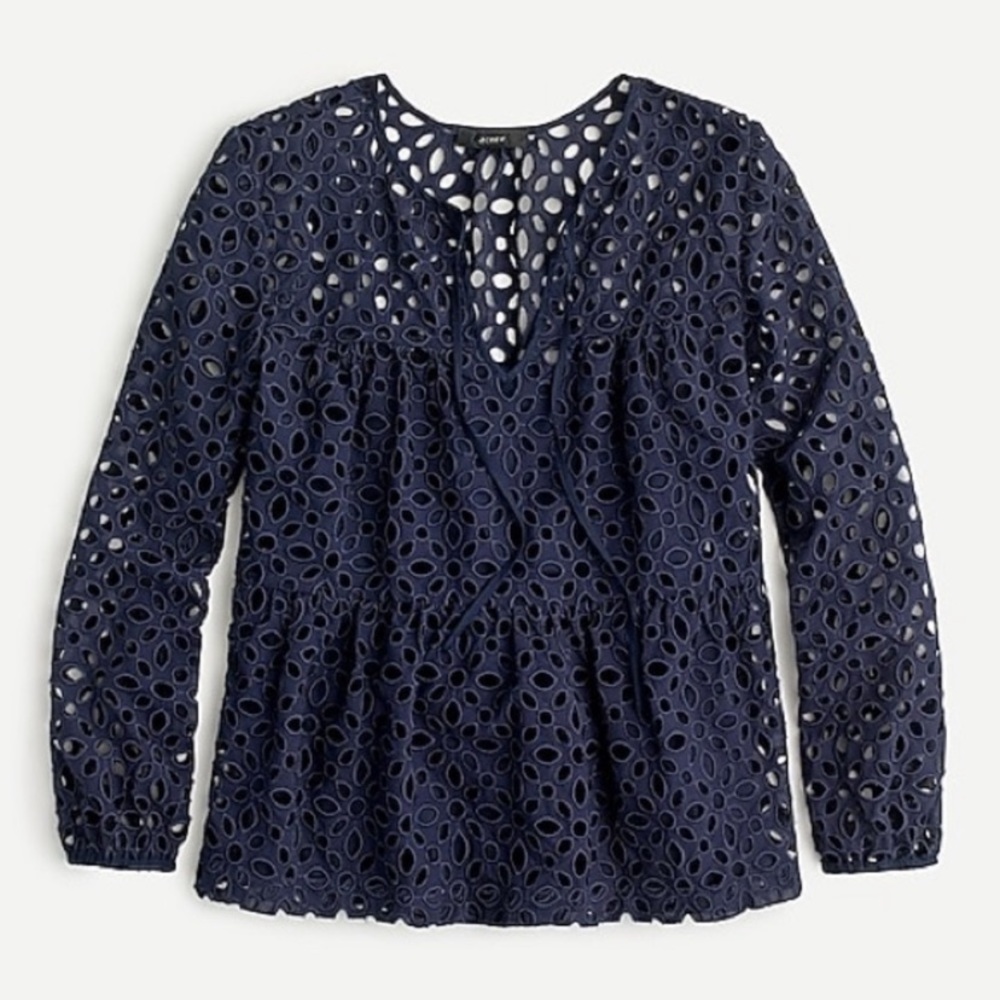 J Crew Tiered Eyelet Top